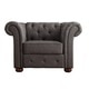 Knightsbridge Linen Tufted Scroll Arm Chesterfield Chair by SIGNAL HILLS