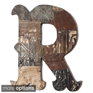 Ozark Folk Art Reclaimed Tin Letter R