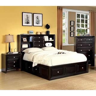 Furniture of America Espresso 3-Piece Bookcase Style Bedroom Set