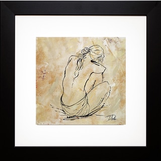 Patricia Pinto 'Nude Sketch on Beige I' Framed Art Print