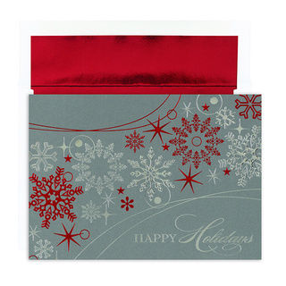 Shimmer Snowflakes Boxed Holiday Cards