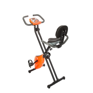 FitLife Orange Folding Upright Magnetic Resistance Exercise Bike