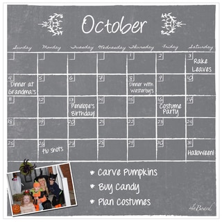 Grey Chalkboard Magnetic Dry Erase Monthly Calendar