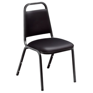 Standard Black Vinyl-upholstered Stack Chairs (Pack of 10)