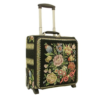 Mellow World Hand Beaded Floral Rolling Carry-on Tote Bag