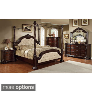 Furniture of America Kassania Luxury 4-piece Poster Canopy Bedroom Set
