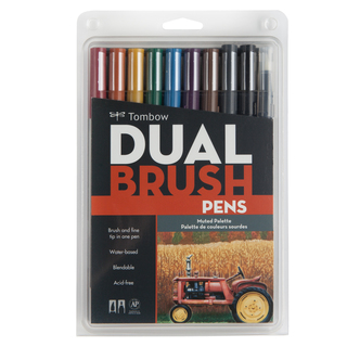 Tombow Dual Brush Pens 10/Pkg-Muted