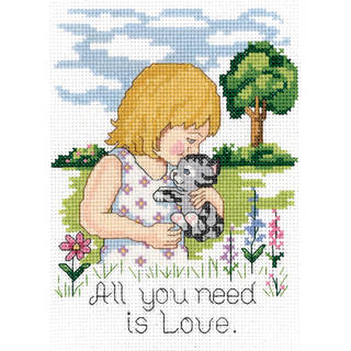All You Need Is Love Mini Counted Cross Stitch Kit-5"X7" 14 Count