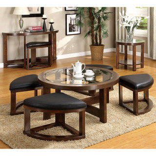 Furniture of America Gracie Dark Walnut 3-Piece Accent Table Set