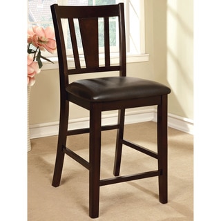 Furniture of America Bension Espresso Counter Height Chairs (Set of 2)