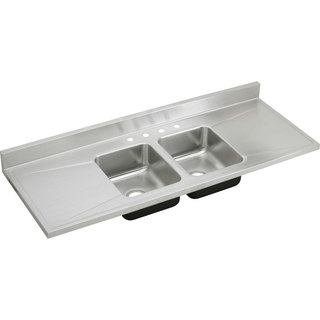 Elkay Gourmet (Lustertone) Stainless Steel Double Bowl Sink Top Sink