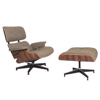 LeisureMod Zane Modern Lounge Chair and Ottoman