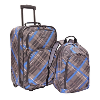 U.S. Traveler by Traveler's Choice Plaid 2-piece Upright Carry-on and Backpack Luggage Set