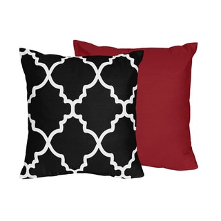 Sweet Jojo Designs Trellis Collection Black and White Lattice Print 16-inch Throw Pillow