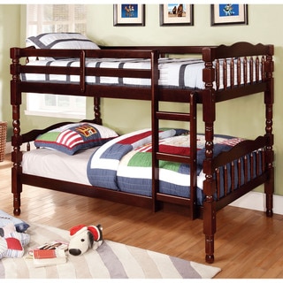 Furniture of America Loretta Traditional Twin over Twin Bunk Bed