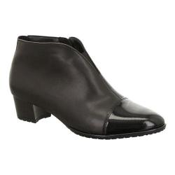 Women's ara Palmer 42110 Bootie Black Leather/Patent Toe