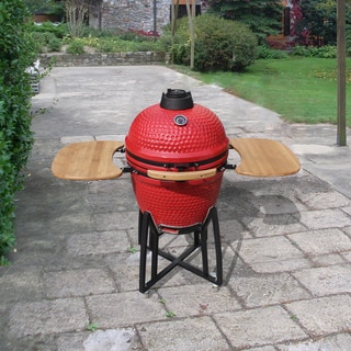 Corvus Vista 21-inch Kamado Style Red Charcoal BBQ Grill