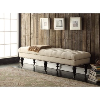 Linon 62-inch Linen Tufted Bench