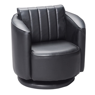 Gift Mark Home Black Upholstered Swivel Chair