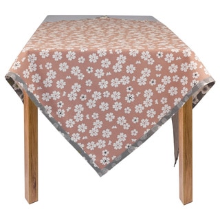 Organic Cotton Vintage Pink Flower Square Tablecloth