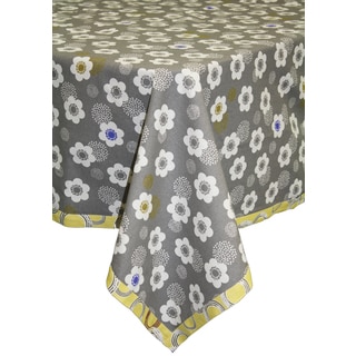 Grey Poppies Organic Cotton Rectangle Tablecloth