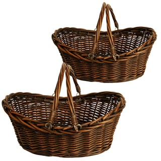 Wald Imports 17-inch Dark Willow Basket (Set of 2)