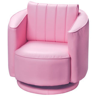 Gift Mark Home Kids Upholstered Swivel Chair Pink
