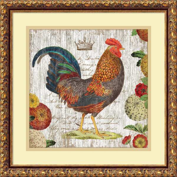 Framed Art Print 'Rooster I' by Suzanne Nicoll 18 x 18-inch. Opens flyout.