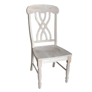 Unfinished Solid Parawood Latticeback Dining Chairs (Set of 2)
