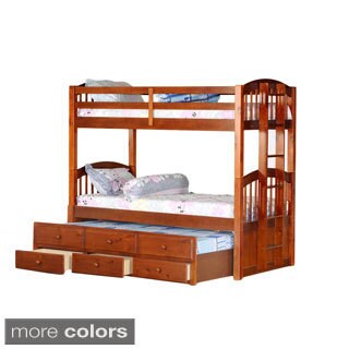 Tri-level Bunkbed Trundle with Storage Drawers