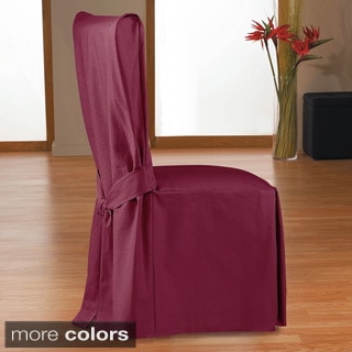 QuickCover Duck Long Relaxed Fit Dining Chair Slipcover with Ties