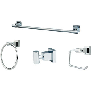 4-piece Polished Chrome Bathroom Accessory Set