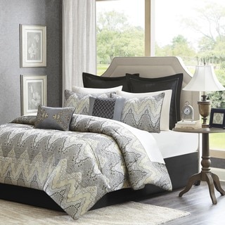 Madison Park Regis 12-Piece Bed in a Bag Jacquard Comforter Set