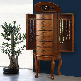 Oh! Home Kimberly Burnished Oak Jewelry Armoire