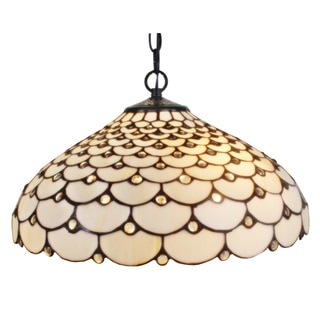 Amora Lighting Tiffany Style Jeweled 2-light Hanging Lamp