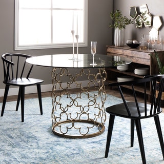 Quatrefoil Brush Gold Dining Table