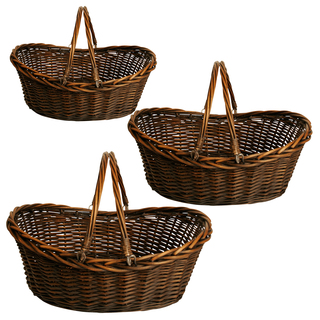 Wald Imports 19.5-inch Dark Willow Baskets (Set of 3)