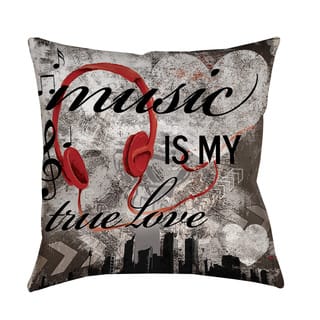 Thumbprintz Music is My True Love Indoor/ Outdoor Throw Pillow