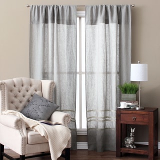 Linen Stripe Single Curtain Panel