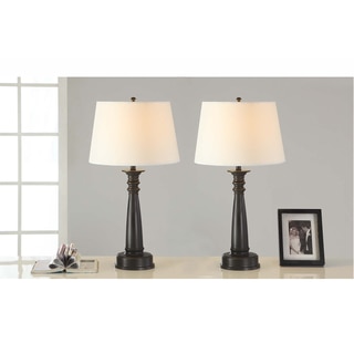 Artiva USA 28-inch Classic Antique Bronze Finished Table Lamp with Handpainted Gold Tracing (Set of 2)