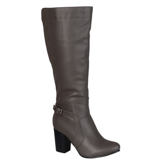 Journee Collection Women's 'Carver' Regular and Wide-calf Buckle Detail High-heeled Boot