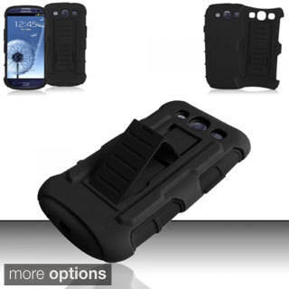 INSTEN Rugged Shock Proof Stand PC Soft Silicone Hybrid Phone Case Cover for Samsung Galaxy S3