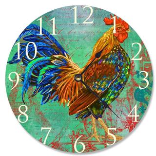 Rainbow Rooster Vanity Clock