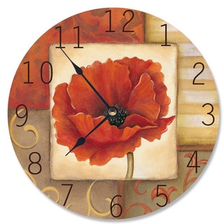Orange Poppy Vanity Clock