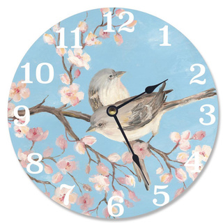 Blue Blossom Bird Vanity Clock