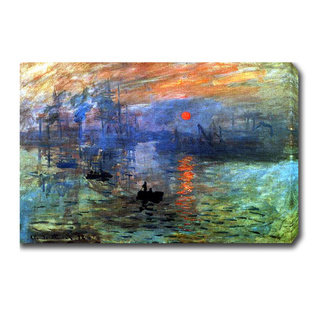 Claude Monet 'Sunrise' Oil on Canvas Art