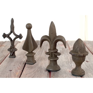 Antiqued Iron Finial Ornaments (Set of 4)