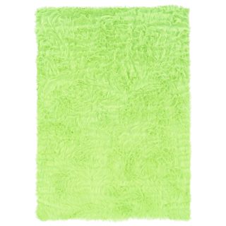 Linon Green and Green Faux Sheepskin Rug (5' x 7')