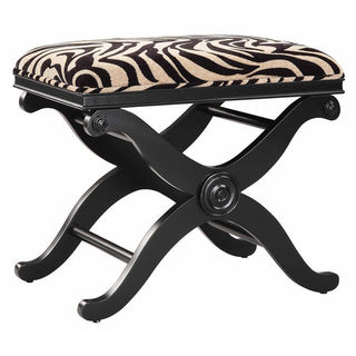 Rayas Black and Beige Accent Stool