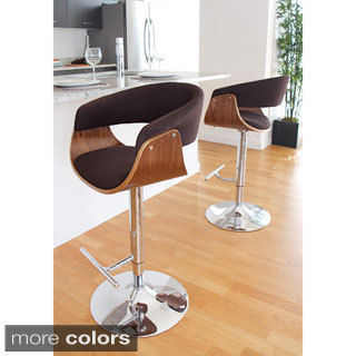 Vintage Mod Mid-century Modern Wood Adjustable Barstool